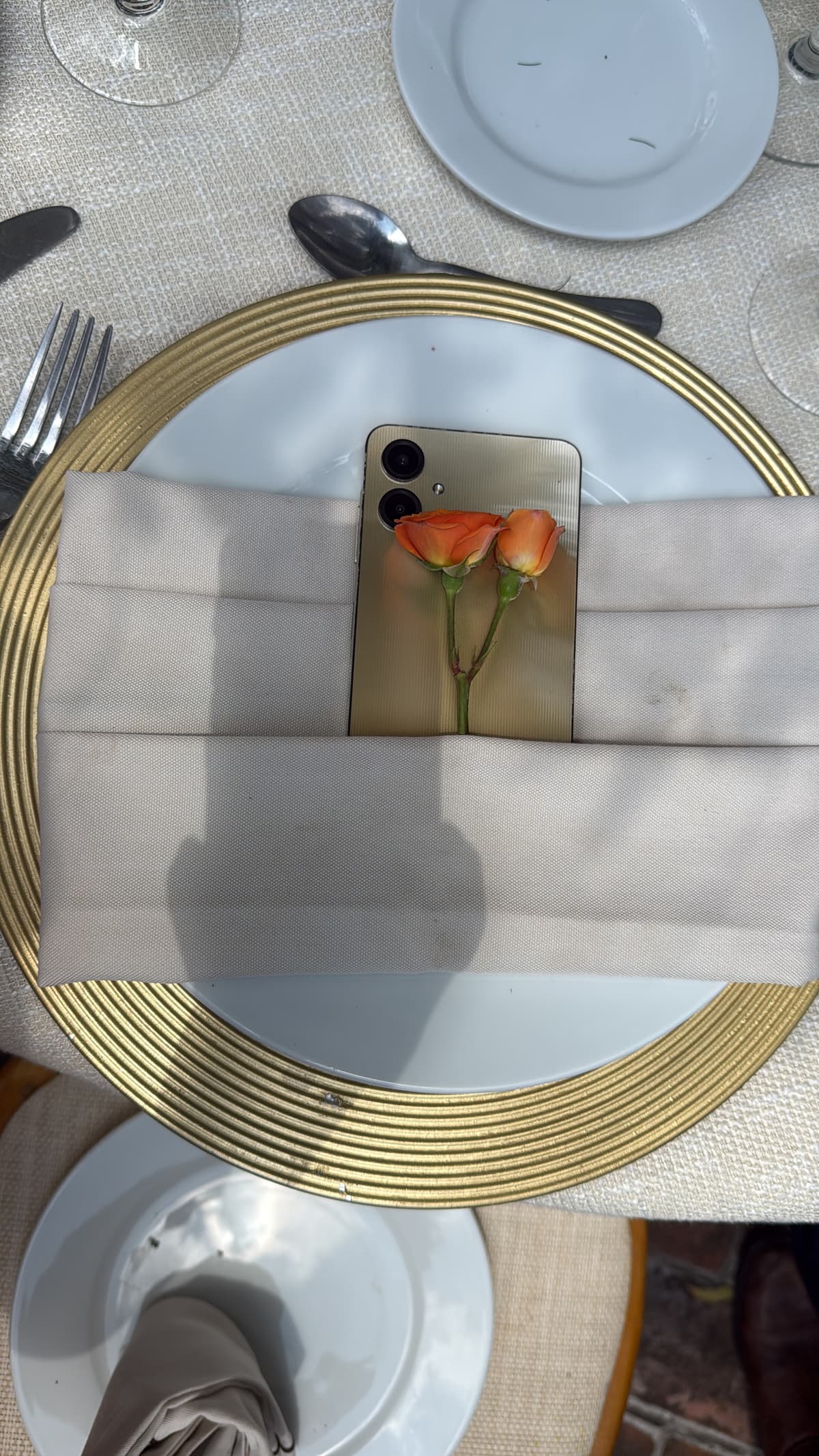Detalle Floral de Servilleta / Menú "Botón de Rosa"